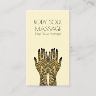 Massage Therapist Henna Mehndi Hands Business Card