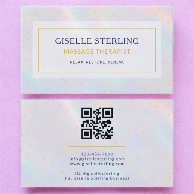 Massage Therapist Holographic Business Card (Creator Uploaded)