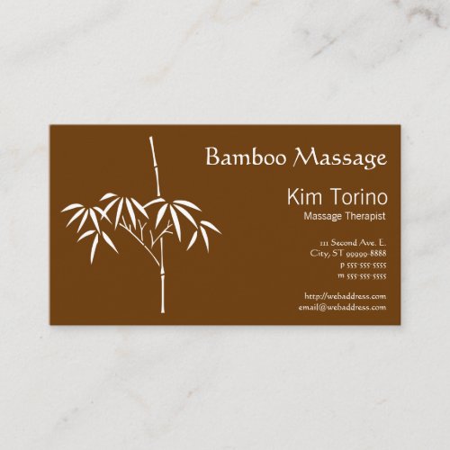 Massage Therapist Japanese Bamboo Business Card Templates