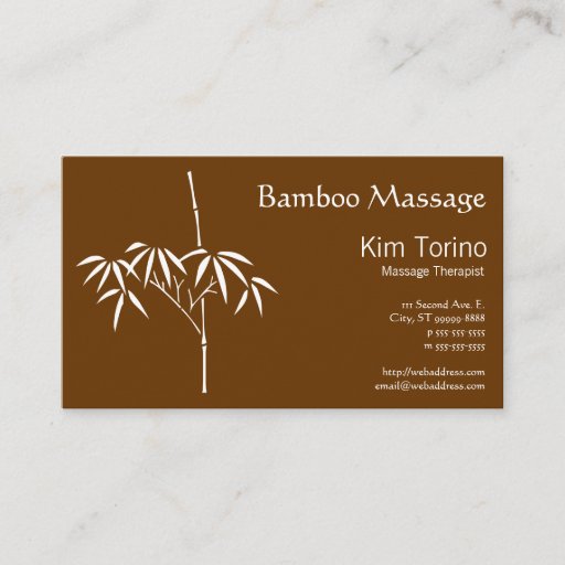 Customizable Massage Therapist Japanese Bamboo Business Card Templates