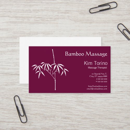 Massage Therapist Japanese Bamboo Business Card Template
