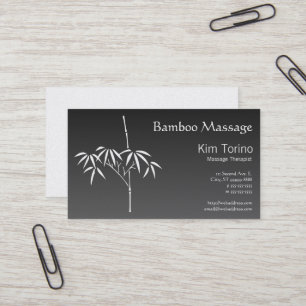 Massage Therapist Japanese Bamboo Gradient Business Card