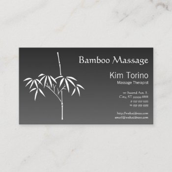 Massage Therapist Japanese Bamboo Gradient Business Card by TerryBain at Zazzle