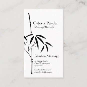 Massage Therapist Japanese Garden Bamboo Business Card by TerryBain at Zazzle