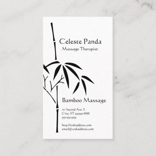 Massage Therapist Japanese Garden Bamboo Business Card