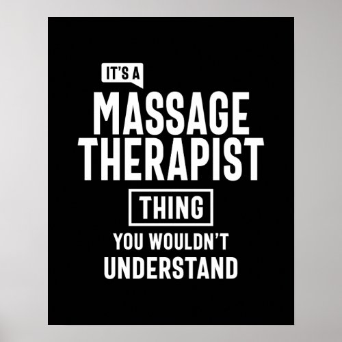 Massage Therapist Job Title Gift Poster