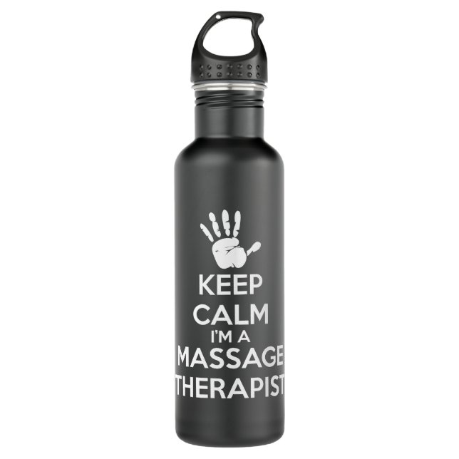 Massage Therapist - Keep Calm Water Bottle (Front)