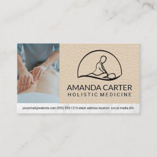 Massage Therapist Logo   Flower Icon Business Card