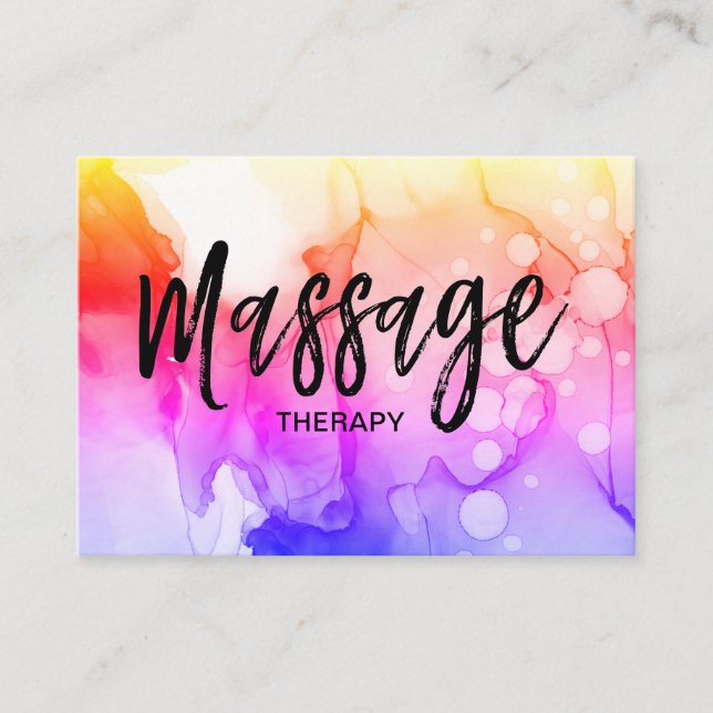 *~* Massage Therapist Logo Massage Therapy QR code Business Card (Front)