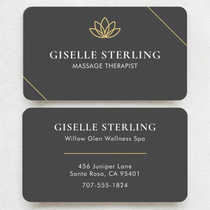 Massage Therapist Lotus Modern Professional Business Card