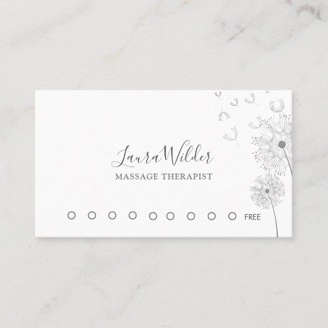 Massage Therapist  Loyalty Card (Front)