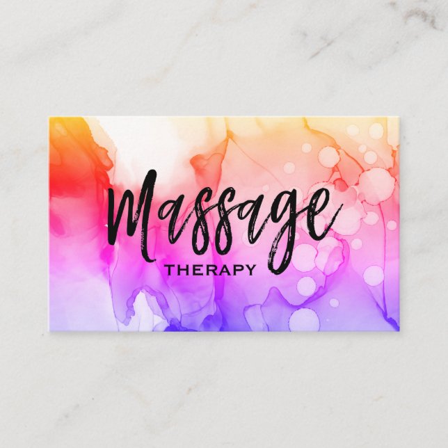 *~* Massage Therapist - Massage Therapy Watercolor Business Card (Front)