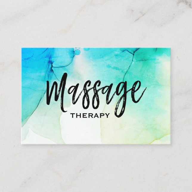 ** Massage Therapist Massage Therapy - Watercolor Business Card (Front)
