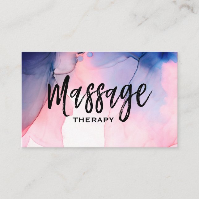 ** Massage Therapist * Massage Therapy Watercolor Business Card (Front)