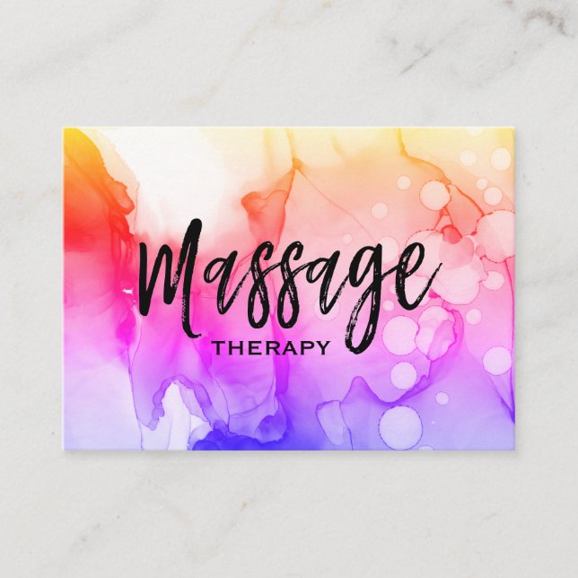 *~* Massage Therapist Massage Therapy Watercolor Business Card (Front)