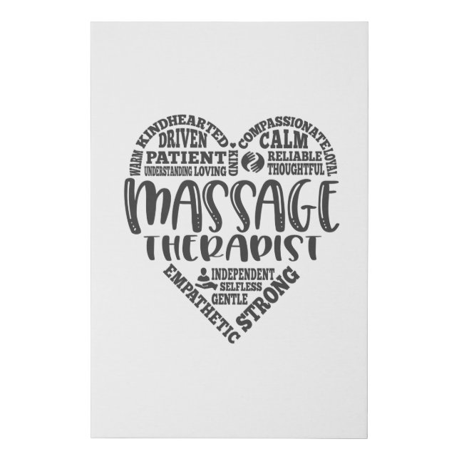 Massage Therapist, Masseuse, subway art Faux Canvas Print (Front)