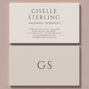 Massage Therapist Minimalist Luxury Neutral Modern Business Card