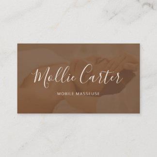Massage Therapist Mobile Masseuse Calm Brown Business Card