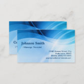Massage Therapist - Modern Blue Creative Business Card (Front/Back)