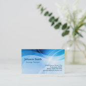Massage Therapist - Modern Blue Creative Business Card (Standing Front)