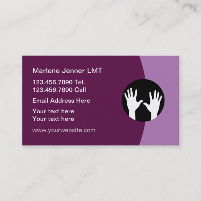 Massage Therapist Modern Business Cards (Front)