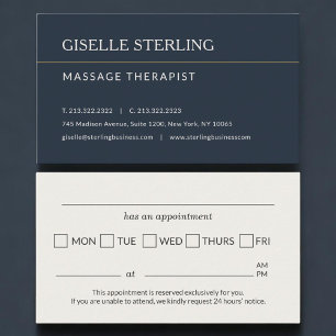 Massage Therapist Office Appointment Reminder Card