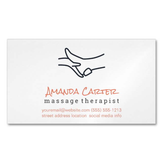 Massage Therapist | Physical Therapist Business Ca Card Magnet (Front)