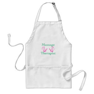 Massage therapist: Pink hand prints Adult Apron