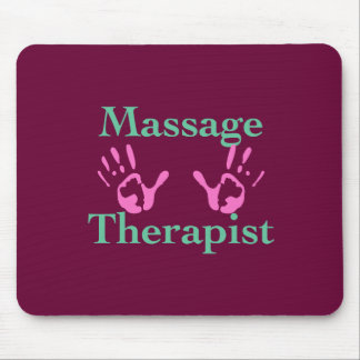 Massage Therapist: Pink Hand Prints Mouse Pad