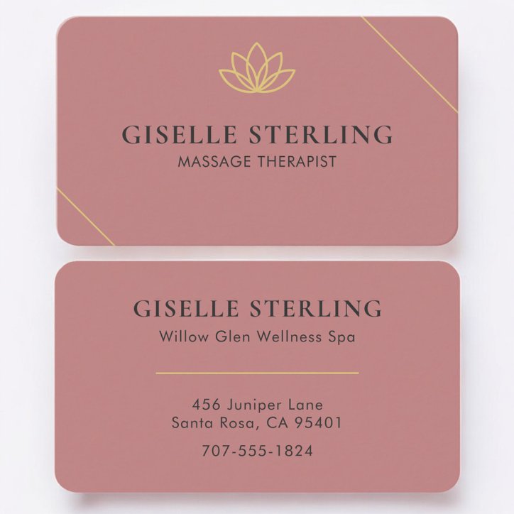 Massage Therapist Pink Professional Business Card