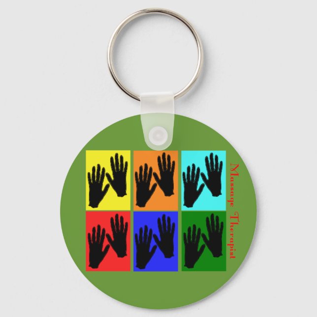 Massage Therapist Pop Art Gifts Keychain (Front)