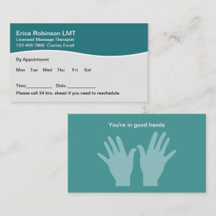 Massage Therapist Professional Appointment Cards
