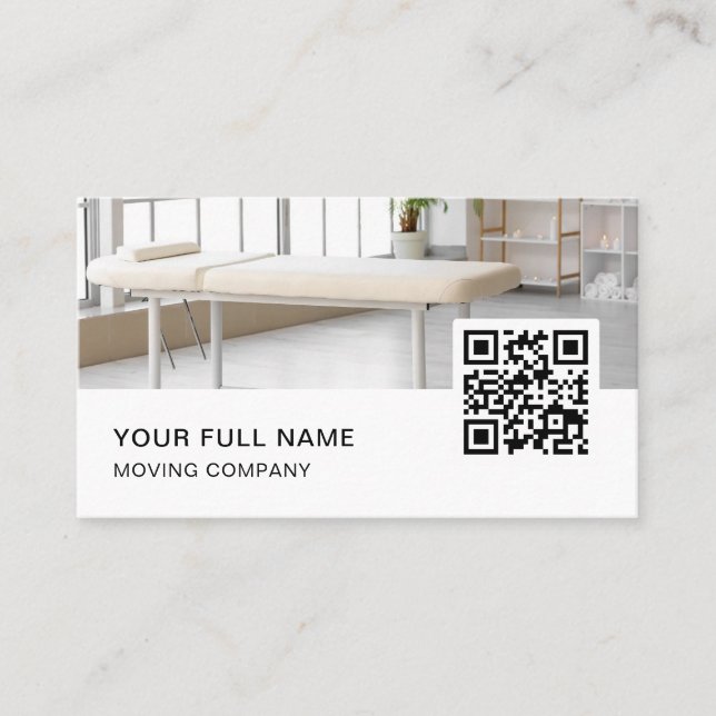 Massage Therapist QR Code Logo Social Media Business Card (Front)