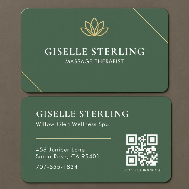  Massage Therapist QR Code Wellness Business Card (Creator Uploaded)