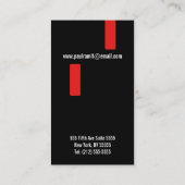 Massage Therapist Red Black Business Card (Back)