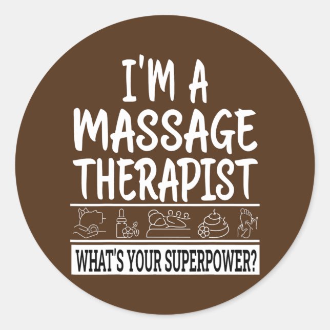 Massage Therapist Relaxation Professional Classic Round Sticker (Front)