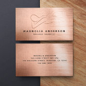 Massage Therapist Rose Gold Foil Brushed Metal  Business Card