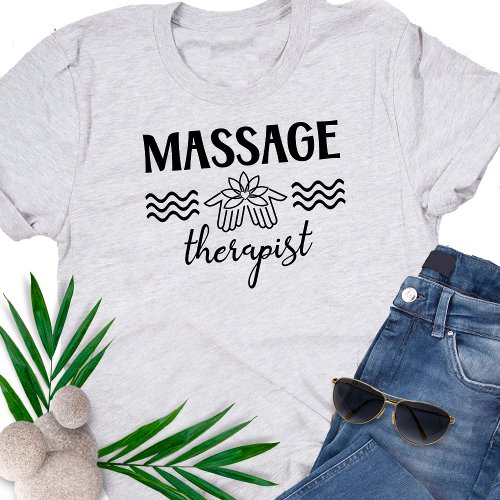 Massage Therapist Salon Clinic Lotus Hands T_Shirt