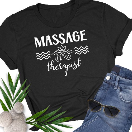 Massage Therapist Salon Clinic Lotus Hands T_Shirt