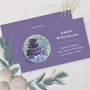 Massage Therapist Salon Spa Stylist Zen Stones Business Card