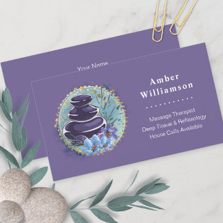 Massage Therapist Salon Spa Stylist Zen Stones Business Card