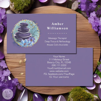 Massage Therapist Salon Spa Stylist Zen Stones Business Card