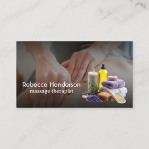Massage Therapist Session   Essential Oils Business Card