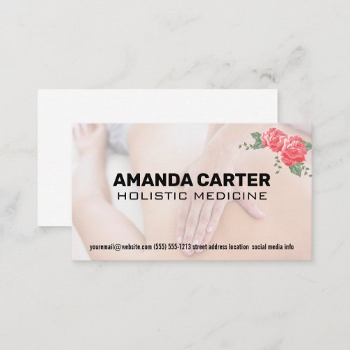 Massage Therapist Session  Flowers Business Card