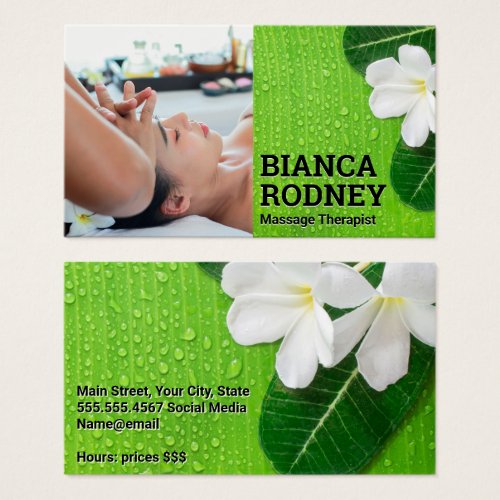 Massage Therapist Session  Flowers Leaves