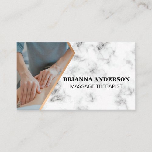 Massage Therapist Session  Marble Cut Out Business Card