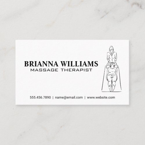 Massage Therapist Session on Table Business Card