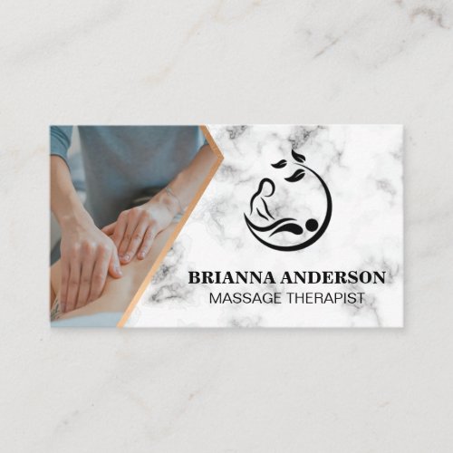 Massage Therapist Session  Spa Logo Business Card