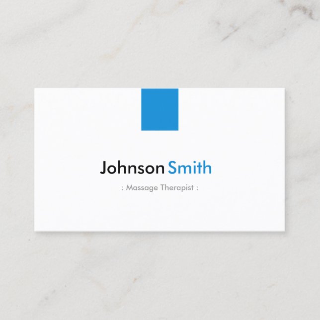 Massage Therapist - Simple Aqua Blue Business Card (Front)