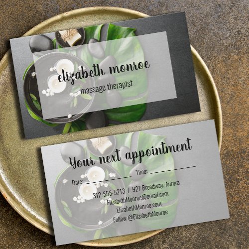 Massage Therapist Spa Appointment Card